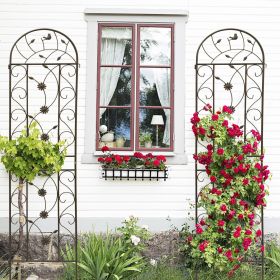 4 Pack Metal Garden Trellis 86.7" x 19.7" Rustproof Trellis for Climbing Plants Outdoor Flower Support Brown