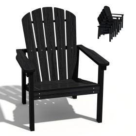 Stackable Adirondack Chairs (Option: Black-4pack)