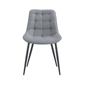 Modern Creamy White Fabric Dining Chair With Stylish Grid Pattern (Option: Dark Gray)