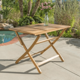 Positano 43.5inch Folding Table (Color: Brown)
