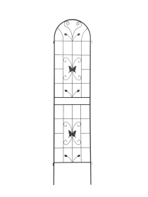2 Pack Metal Garden Trellis 86.7" x 19.7" Rustproof Trellis for Climbing Plants Outdoor Flower Support Black (Color: as Pic)