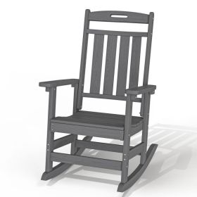 HDPE-Plastic-Outdoor-Rocking-Chair (Option: Grey-1pack)